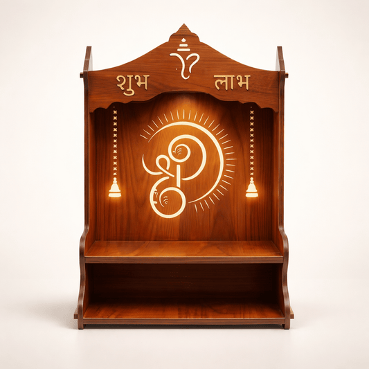 Rivyaa Wooden Ganesh Wall Mandir - Rivyaa
